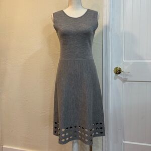 ✨ DKNY Grey Knit Fit & Flare Dress - Size Medium ✨